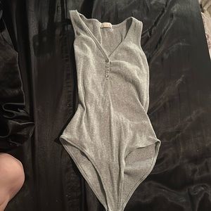 grey body suit